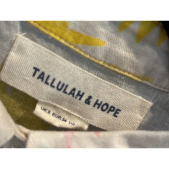 womens TALLULAH & HOPE cream/yellow/pink button up long sleeve shirt sz 4 *C1 - Picture 3 of 4